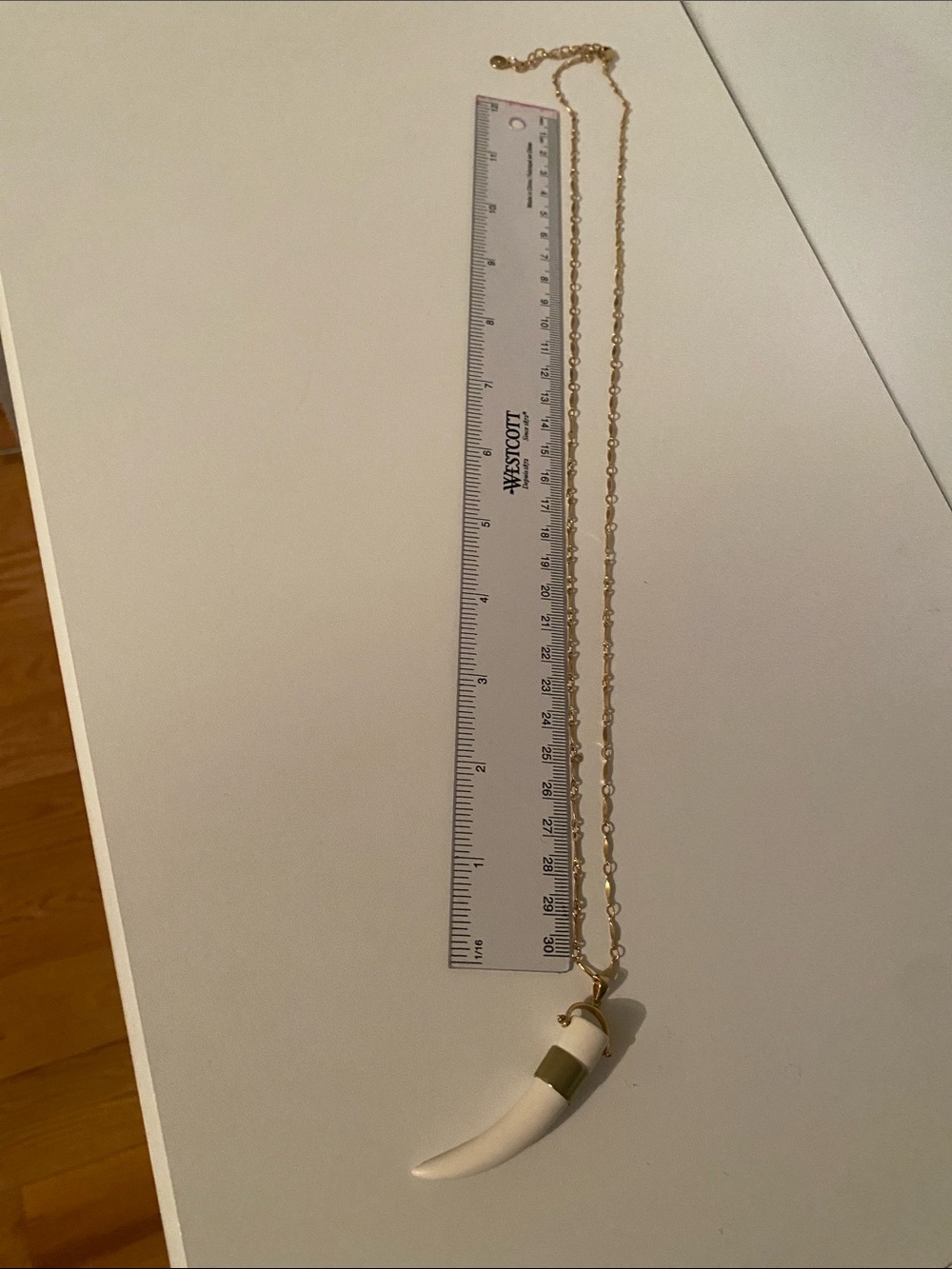 Stella & Dot Gold Chain Necklace with White Horn Pendant